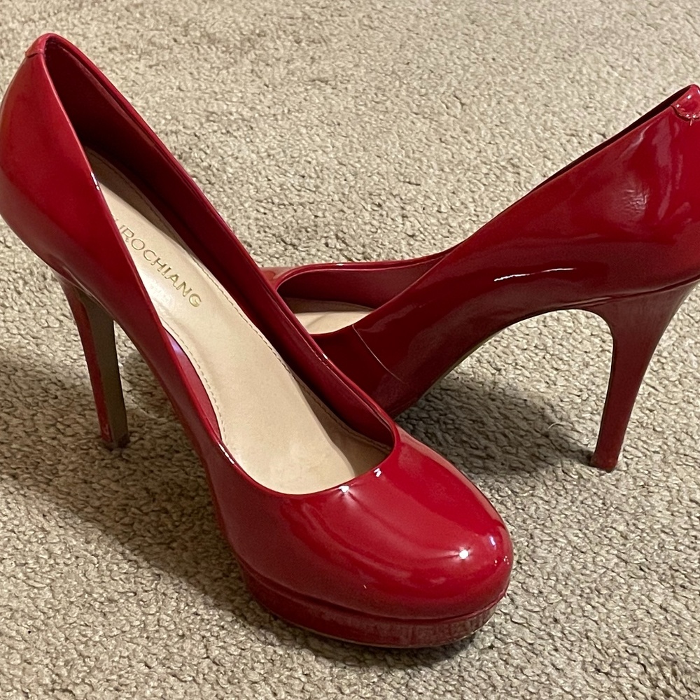 Arturo Chiang Red Satin Pumps